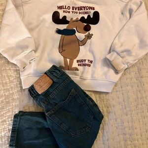 Zara Kids Matching Set - White and green